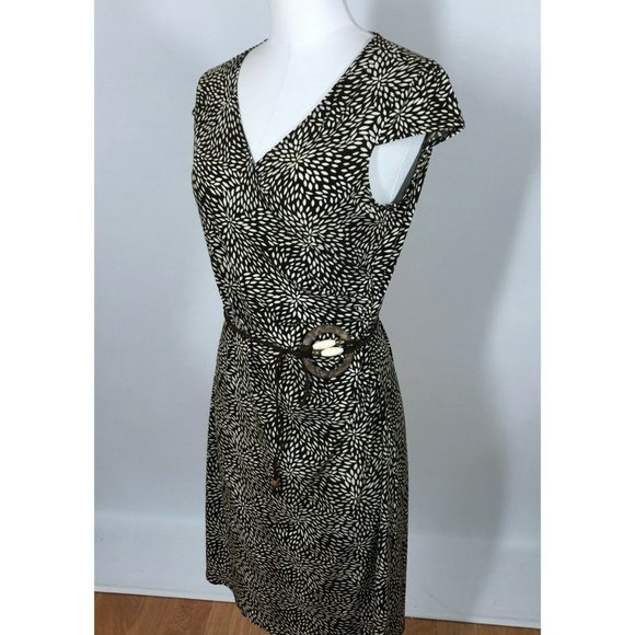 Frank Lyman Faux Wrap Bealted Dress Cap Sleeve Size 4 - Picture 11 of 13